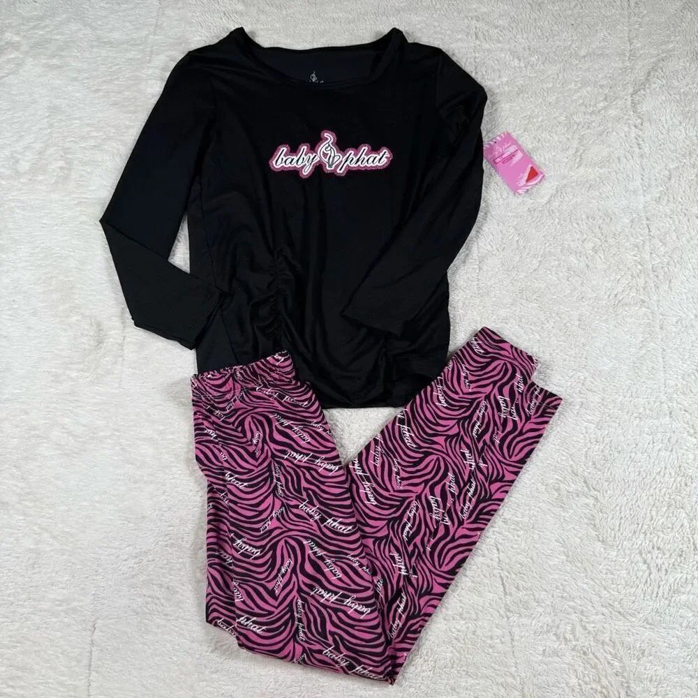 NWT Baby Phat Tiger Print Monogram 2 Piece Outfit Set